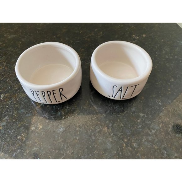 Rae Dunn Artisan Collection By Magenta Salt and Pepper White Ceramic Cellars - Picture 3 of 7